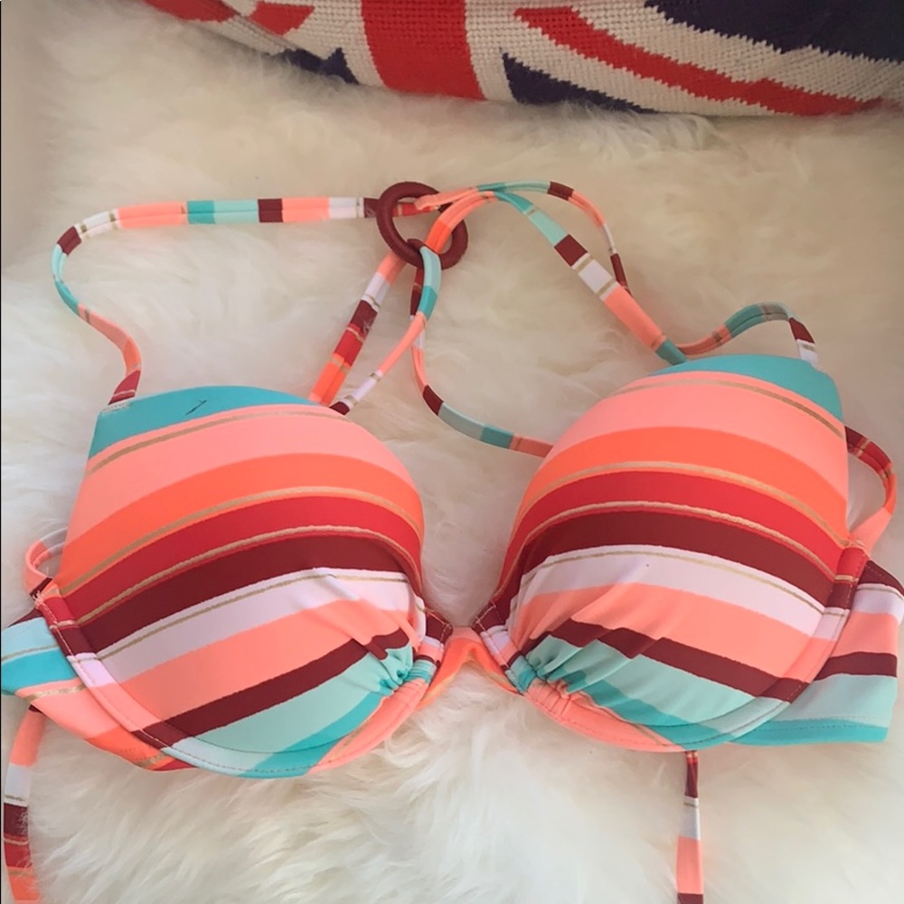 Aerie bathing suit top multicolor stripes